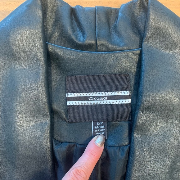 Faux Leather Blazer - Picture 2 of 3